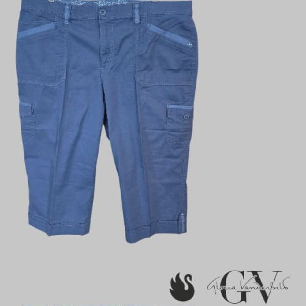 Gloria Vanderbilt Blue  Cargo Capri Pants  Blue Womens Plus 18